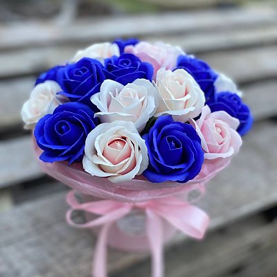 Заказать Композиция с синими розами №1, FRESH FLOWERS