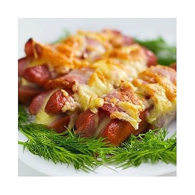 Заказать Сосиски жареные в беконе с соусом Барбекю, рис по- гавайски с маслом, Кафе Трактир