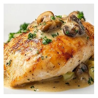 Заказать Стейк из куриного филе с шампиньонами, картофель молодой с укропом и маслом, Кафе Трактир
