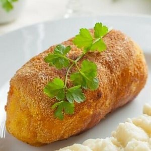 Котлета Киевская, спагетти отварные с маслом, Кафе Трактир