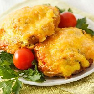 Шницель куриный Полесский, макароны отварные с маслом, Кафе Трактир