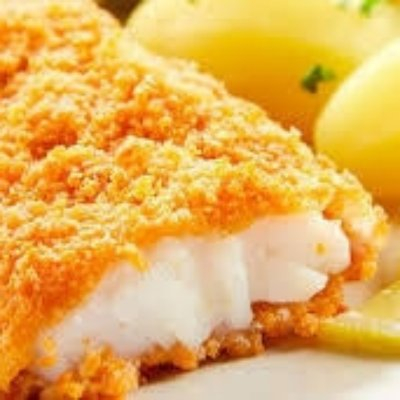 Заказать Филе палтуса в сырном кляре, картофель отварной с маслом, салат из квашенной капусты, Кафе Трактир