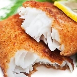 Филе хека в кляре, рис Басмати с маслом, салат из молодой капусты, Кафе Трактир