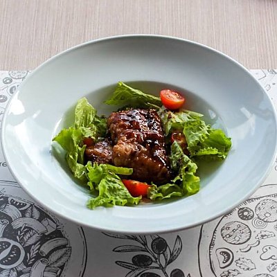 Заказать Рыба в соево-медовом соусе с листьями салата, PaPi
