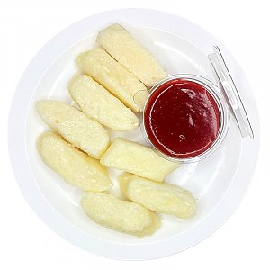 Вареники ленивые с клубничным соусом, Ирина-Сервис - Обеды