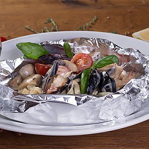 Морепродукты Cartoccio di mare, Кафе Венеция