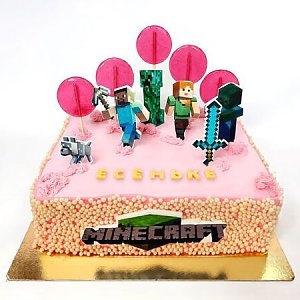 Торт детский Minecraft (розовый), Salad Drive - Молодечно