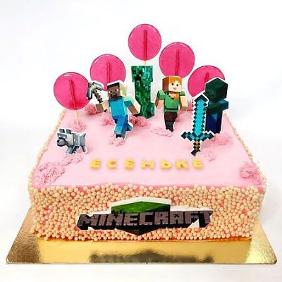 Заказать Торт детский Minecraft (розовый), Salad Drive - Молодечно