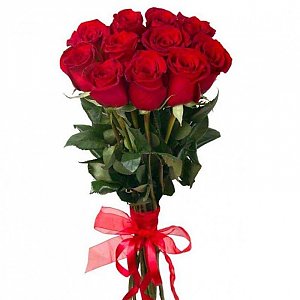 Букет 15 красных роз, Ромашка