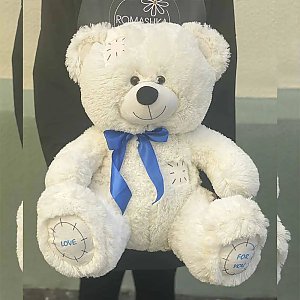 Мишка (80см) белый, Ромашка