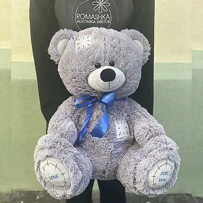 Заказать Мишка (80см) серый, Ромашка