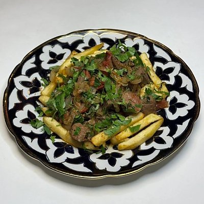 Заказать Джигар Сай на подушке из картофеля фри, Чайхана Бангалор