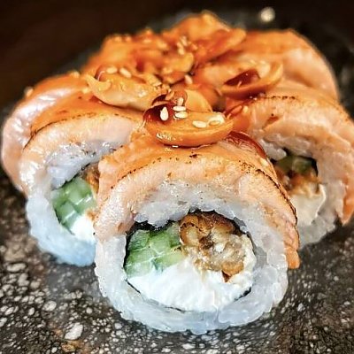 Заказать Ролл Обожженный лосось и копченый угорь, Табу