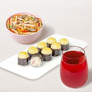 Бизнес-ланч Смарт M с клюквенным морсом, Суши WOK - Поставы