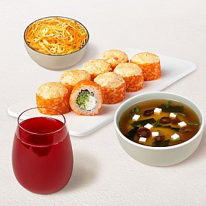 Бизнес-ланч Аппетитный L с клюквенным морсом, Суши WOK - Поставы