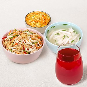 Бизнес-ланч Классический L с клюквенным морсом, Суши WOK - Поставы