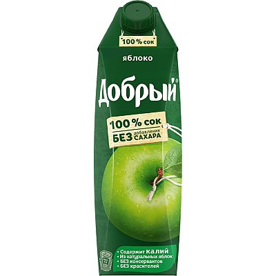 Заказать Добрый яблочный сок 1л, Кафе Волна - Полоцк