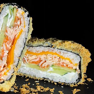 Бургер темпура лосось-снежный краб #3, SUSHI WHITE NOISE