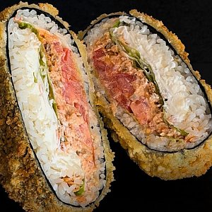 Бургер Темпура Лосось терияки и Томат спайси, SUSHI WHITE NOISE