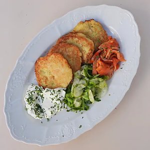 Драники с лососем, Бона Сфорца