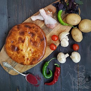 Осетинский пирог с картофелем, курицей и грибами (весовое), Тандыр - Могилев