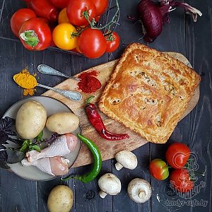 Тандыровский пирог с картофелем, курицей и грибами (весовое), Тандыр - Могилев