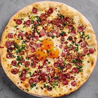 Заказать Пицца с колбасками и яйцом 32см, Terra - Минск