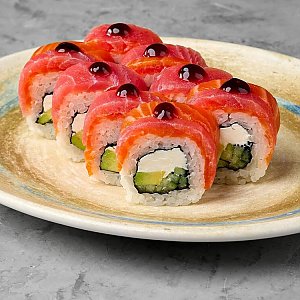 Ролл с тунцом, лососем, авокадо и огурцом, Terra - Гродно