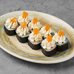 Ролл с лососем, креветкой и мандарином, Terra - Минск