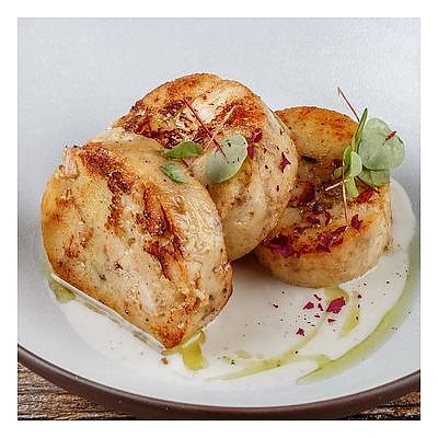 Заказать Хлебные клецки с курицей, грибным соусом и салатом из капусты, Литвины - Гродно