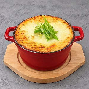Картофельная запеканка с подкопчеными колбасками и разварной говядиной, Литвины - Гродно