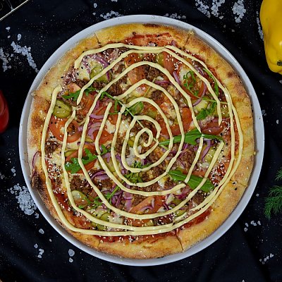 Заказать Пицца Чизбургер (520г), Гастробар Цоколь (Материк)