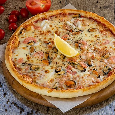 Заказать Пицца Моритини с морепродуктами 32см, DACAR PIZZA Rally