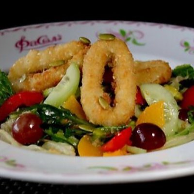 Заказать Салат Зеленый с жареными кальмарами, ФаСоль