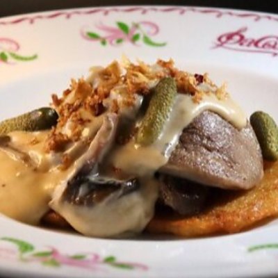 Заказать Говяжий язык с драниками, ФаСоль