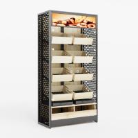Хлебный стеллаж Хотколд 900x500x2000 с распашными дверцами