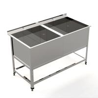 Ванна моечная сварная ХотКолд Эконом двухсекционная 1300×600×850 (каркас разборный)