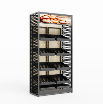 Хлебный стеллаж Хотколд 1000x500x2000 с перфорированными полками