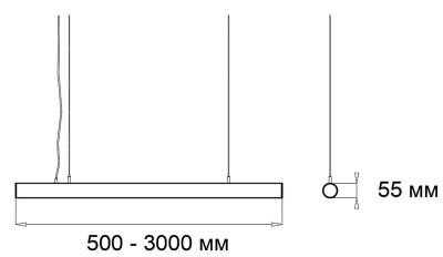Подвесной светодиодный светильник The Vostok PIPE 55 70W 1750 мм на сайте Белторгхолод