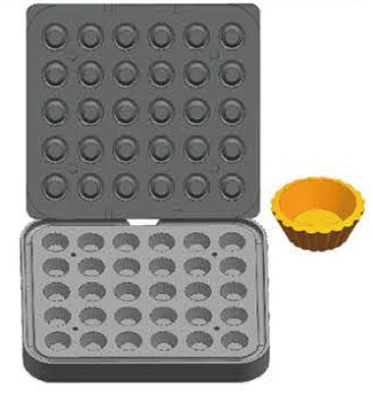 Форма Kocateq DH Tartmatic Plate 05 для 30 круглых тарталеток Ø 40,6 мм на сайте Белторгхолод