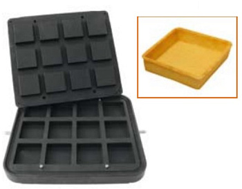  Форма Kocateq DH Tartmatic Plate 43 для 12 квадратных тарталеток 72*72 мм на сайте Белторгхолод