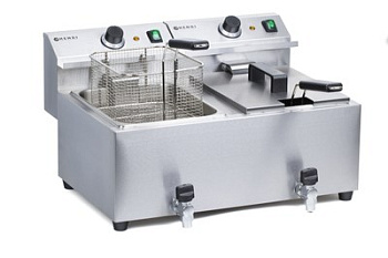  Фритюрница Hendi MasterPro 2 × 8 л со сливным краном (арт. 209301) на сайте Белторгхолод