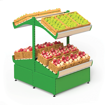  Стеллаж двусторонний для овощей и фруктов Stahler Garden L=1000 H=1500 G=1266 (сборный) на сайте Белторгхолод