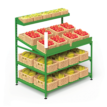  Овощной развал с наклонными полками Stahler Garden L=1200 H=1400 G=800 (N-AA 07128014) на сайте Белторгхолод