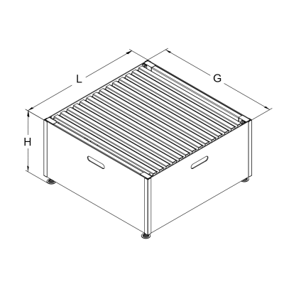Подиум овощной металлический  Stahler Garden H=600 L=1200 G=800 (N-AA 04608012) на сайте Белторгхолод