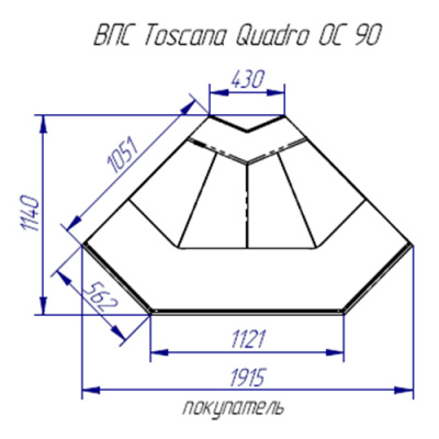 Витрина холодильная Italfrigo TOSCANA Quadro OC90 на сайте Белторгхолод