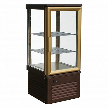  Шкаф холодильный Carboma LATIUM D4 VM 120-1 (R120C коричнево-золотой, 1/2, INOX) на сайте БелТоргХолод