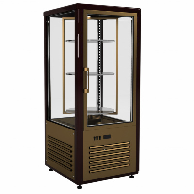 Шкаф холодильный Carboma LATIUM D4 VM 120-2 (R120Cвр Люкс коричнево-золотой, 1/2, INOX) на сайте БелТоргХолод