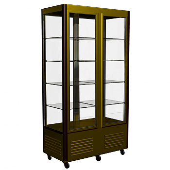  Шкаф холодильный Carboma LATIUM D4 VM 800-1 (R800C Люкс коричнево-золотой, 1/2, INOX) на сайте БелТоргХолод