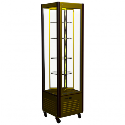 Шкаф холодильный Carboma LATIUM D4 VM 400-2 (R400Cвр Люкс коричнево-золотой, 1/2, INOX) на сайте БелТоргХолод